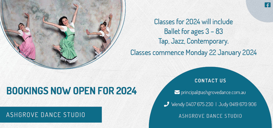 Ashgrove Dance Studio - Bookings Open for 2024